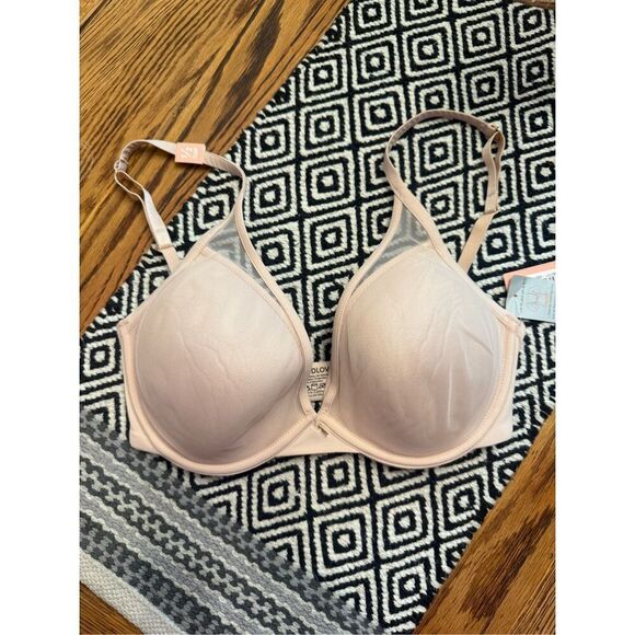 Thirdlove Womens pink Padded Underwire 24/7 Classic Contour Plunge Bra Size 30E - Picture 1 of 5